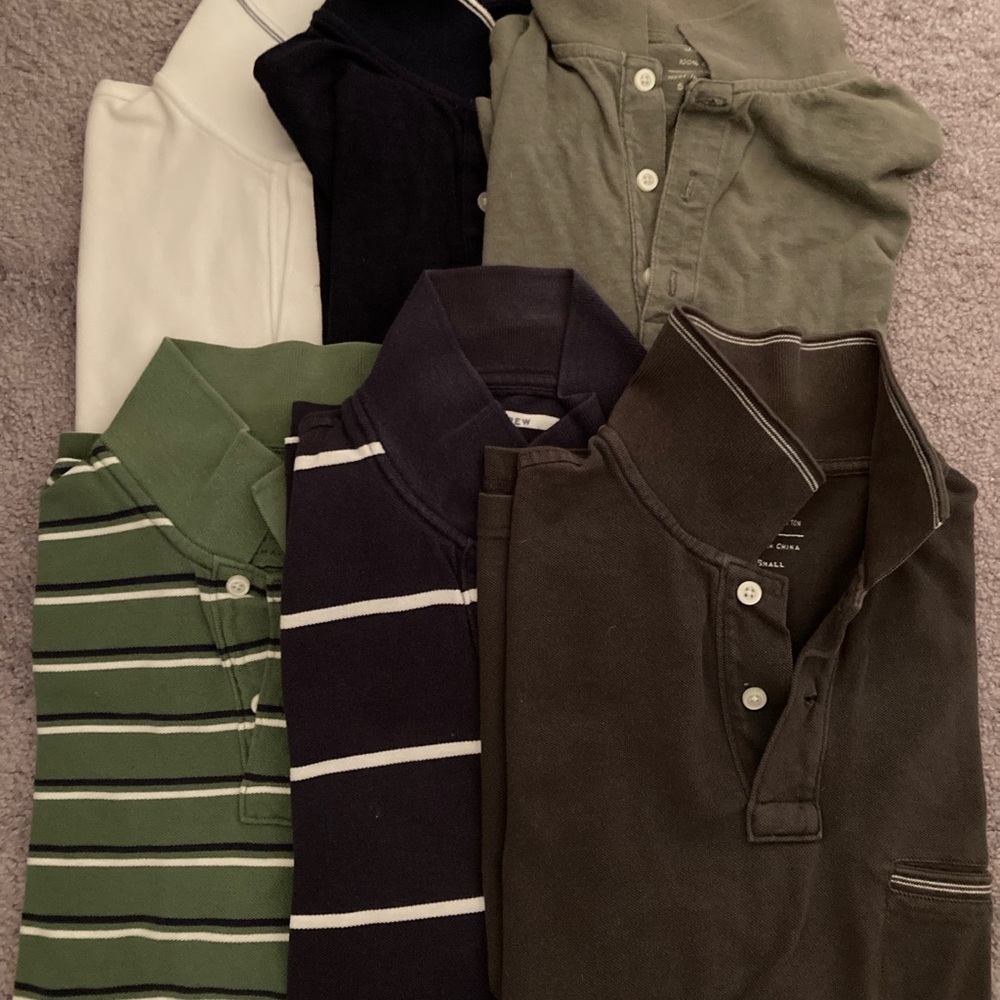 Lot of 6 vintage Jcrew Polo shirts size S